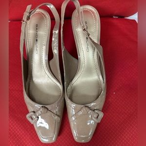 Tan back strap shoe